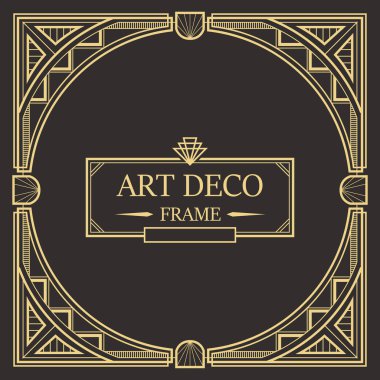 Art Deco kenarlık çerçeve vektör 01