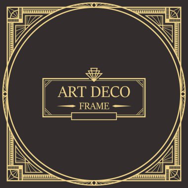 Art Deco sınır vektör çerçeve 07