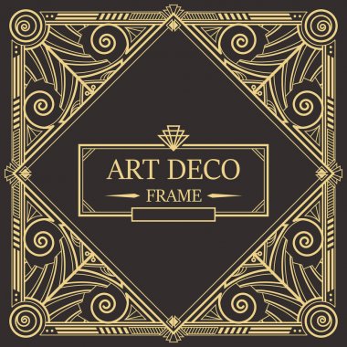 Art Deco sınır vektör çerçeve 08