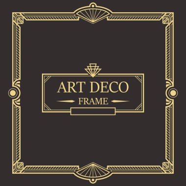 Art Deco sınır vektör çerçeve 03
