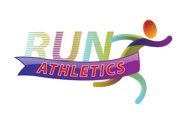Run Leichtathletik Farbe Sport Ikone Design — Stockvektor