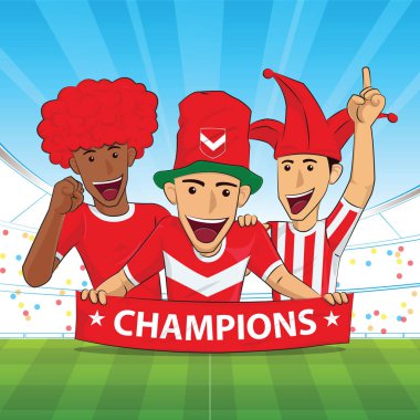 Futbol destekçisi kırmızı gömlek vektör