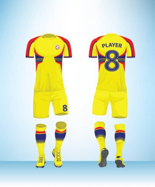 sarı kırmızı mavi renk futbol t-shirt alay kadar