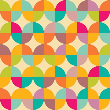 Retro soyut geometrik daire seamless modeli