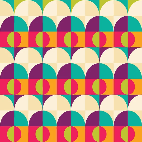 Retro abstrakte geometrische Kreis nahtlose Muster — Stockvektor