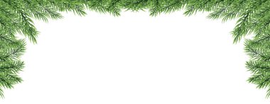 Beyaz arka planda Firavun şubesiyle Noel sınırı izole edilmiş