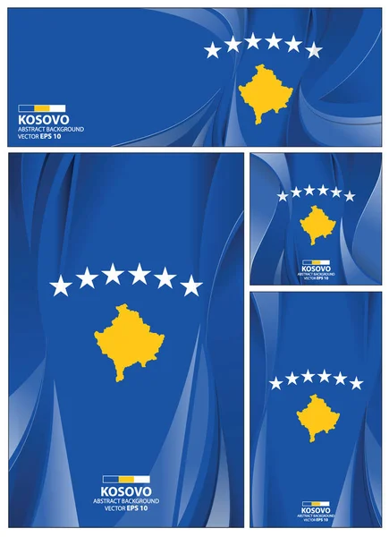 Résumé Drapeau du Kosovo Contexte — Image vectorielle