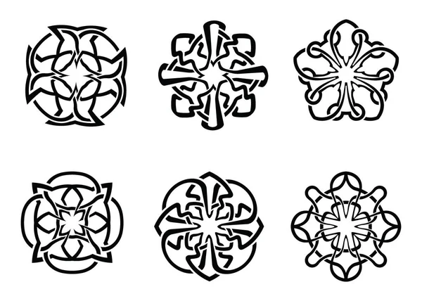 Conjunto de moldura celta redonda ornamental — Vetor de Stock