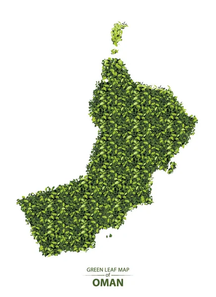 Carte feuille verte de Oman — Image vectorielle