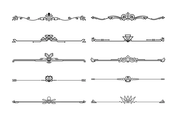 Barqueiros e divisores conjunto decorativo — Vetor de Stock