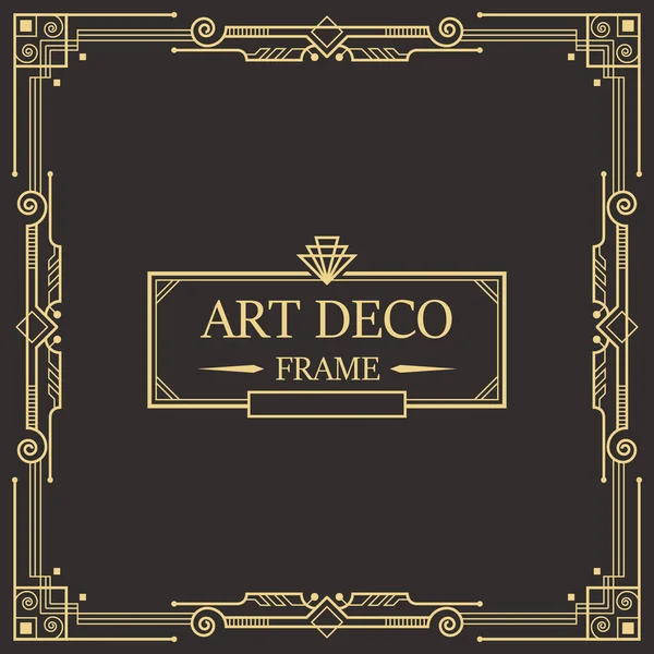 Art Deco Határ és keret sablon tervezés — Stock Vector