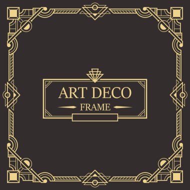 Art deco kenarlık ve çerçeve şablon.