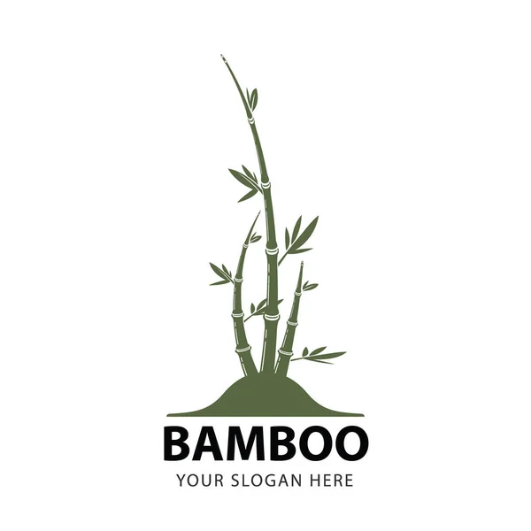 Vector de plantilla de logotipo de bambú verde . — Vector de stock