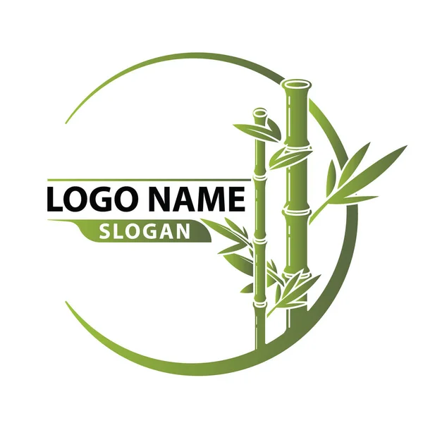 Logo de bambú Plantilla vector . — Vector de stock