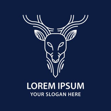 Geyik baş logo vektör.