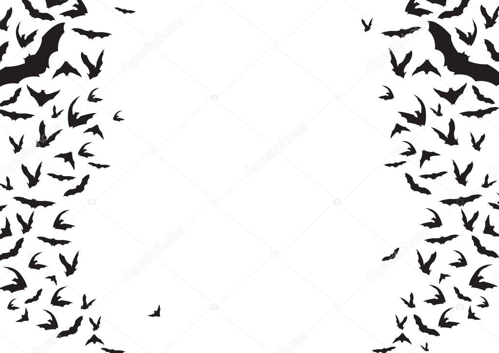 Bats flying silhouettes background vector