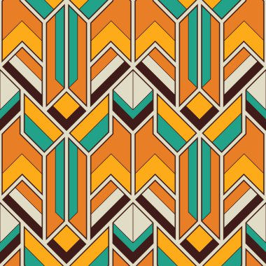 Abstract art deco geometric color pattern vector