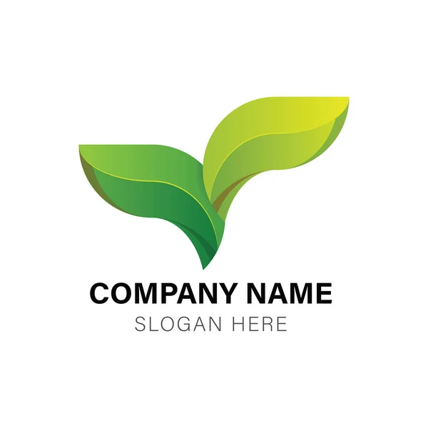 Green leaf healthy logo vector — Stock Vector