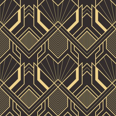 Vektör modern geometrik fayans deseni. Soyut sanat deco kusursuz lüks arka plan.