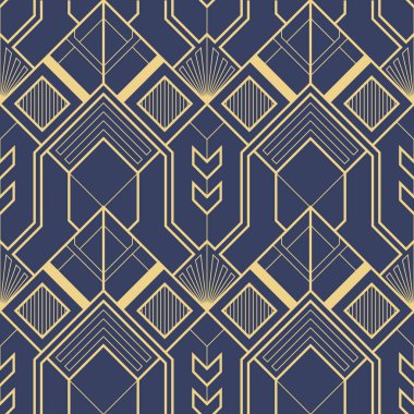 Vektör modern geometrik fayans deseni. Soyut sanat deco kusursuz lüks arka plan.