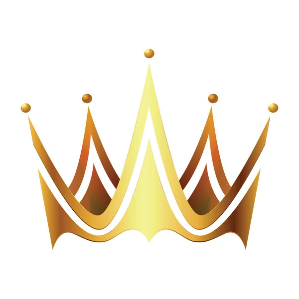 Logo Corona Moderna Logo Real Rey Reina Abstracto Aislado Sobre — Archivo Imágenes Vectoriales