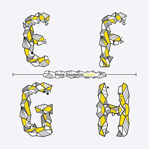 Alfabeto Grafico Vettoriale Set Con Caratteri Neo Memphis Geometric Rock — Vettoriale Stock