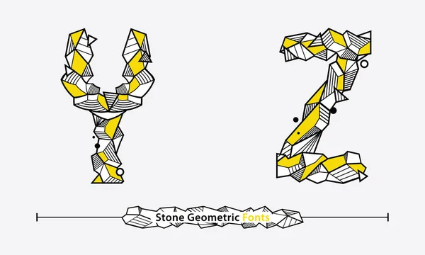 セットされたY Zのベクトルグラフィックアルファベット ネオメンフィス幾何学的ロックフォントスタイル — ストックベクタ