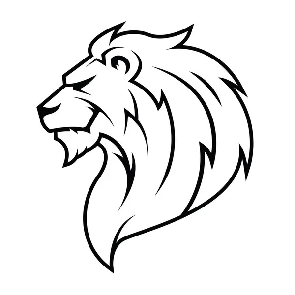 Lion Head Logo Design Sjabloon Vectorillustratie — Stockvector