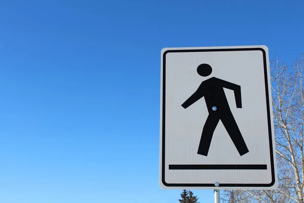 A fehér téglalap jele a crosswalk — Stock Fotó