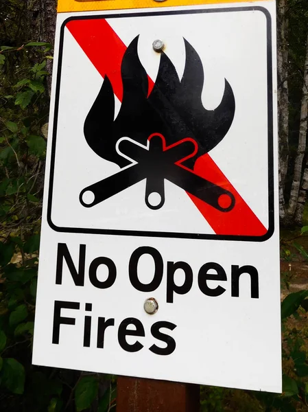 No Open Fire Sign in a Campground