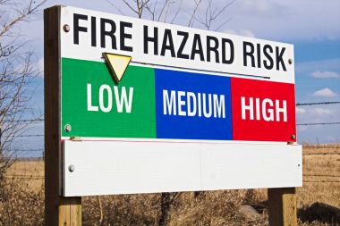 Yangın tehlikesi risk göstergesi işareti