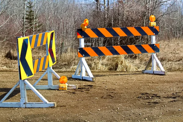 A construction and detour sign blockage — Stock Photo, Image