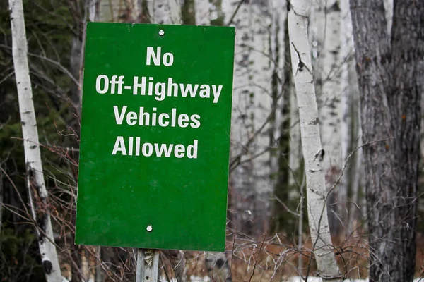 No Off Highway Vehicles Allowed sign — Stock Photo, Image