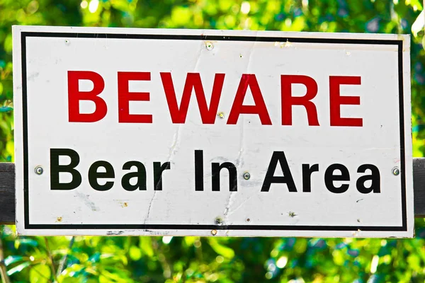 Белый осторожный медведь в знак области — стоковое фото