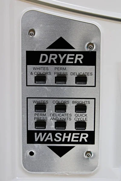 Bir çamaşır makinesi kurutucu Panel seçim seçim — Stok fotoğraf