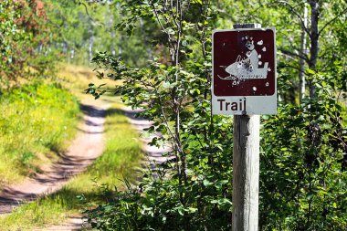Uzakta bir yol ile bir atış iz işareti