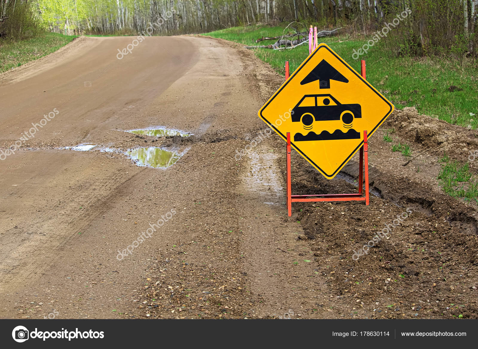 Images Bumpy Road Ahead A Bumpy Road Ahead Sign With A Large Pothole Stock Photo C Akchamczuk