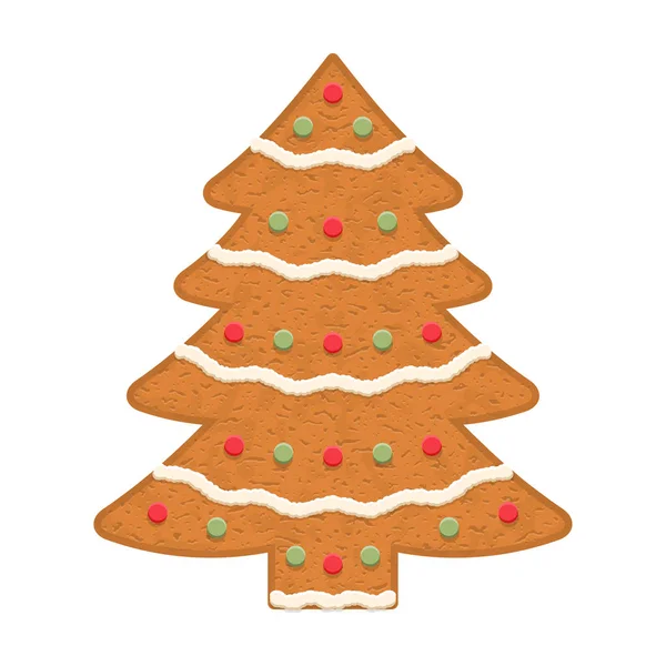 Árbol de Navidad de pan de jengibre — Vector de stock