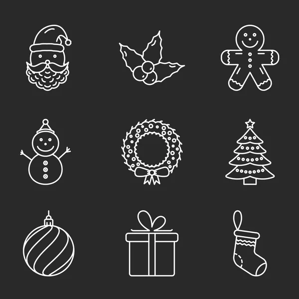 Grundlegende Weihnachtssymbole — Stockvektor