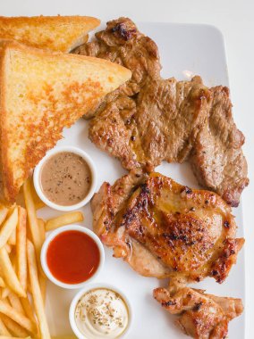 sığır Tavuk ve balık ile biftek combo