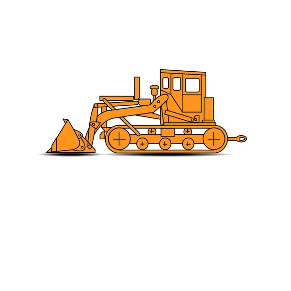 Illustration of  yellow crawler bulldozer — Stock Photo, Image