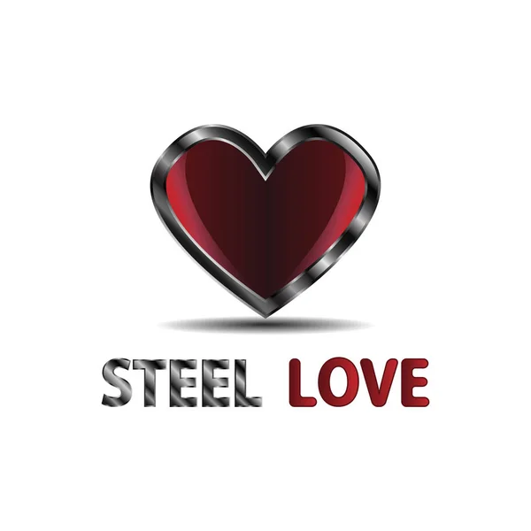 Illustration steel heart lover valentines day — Stock Photo, Image