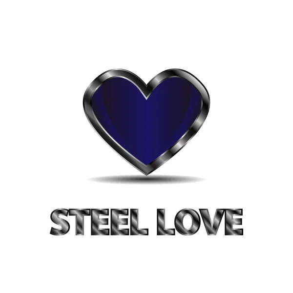 Illustration steel heart lover valentines day — Stock Photo, Image