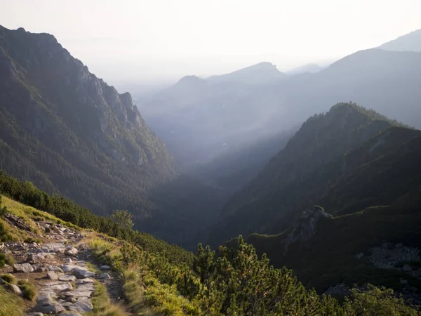 Walking, hiking trails. Path in the mountains