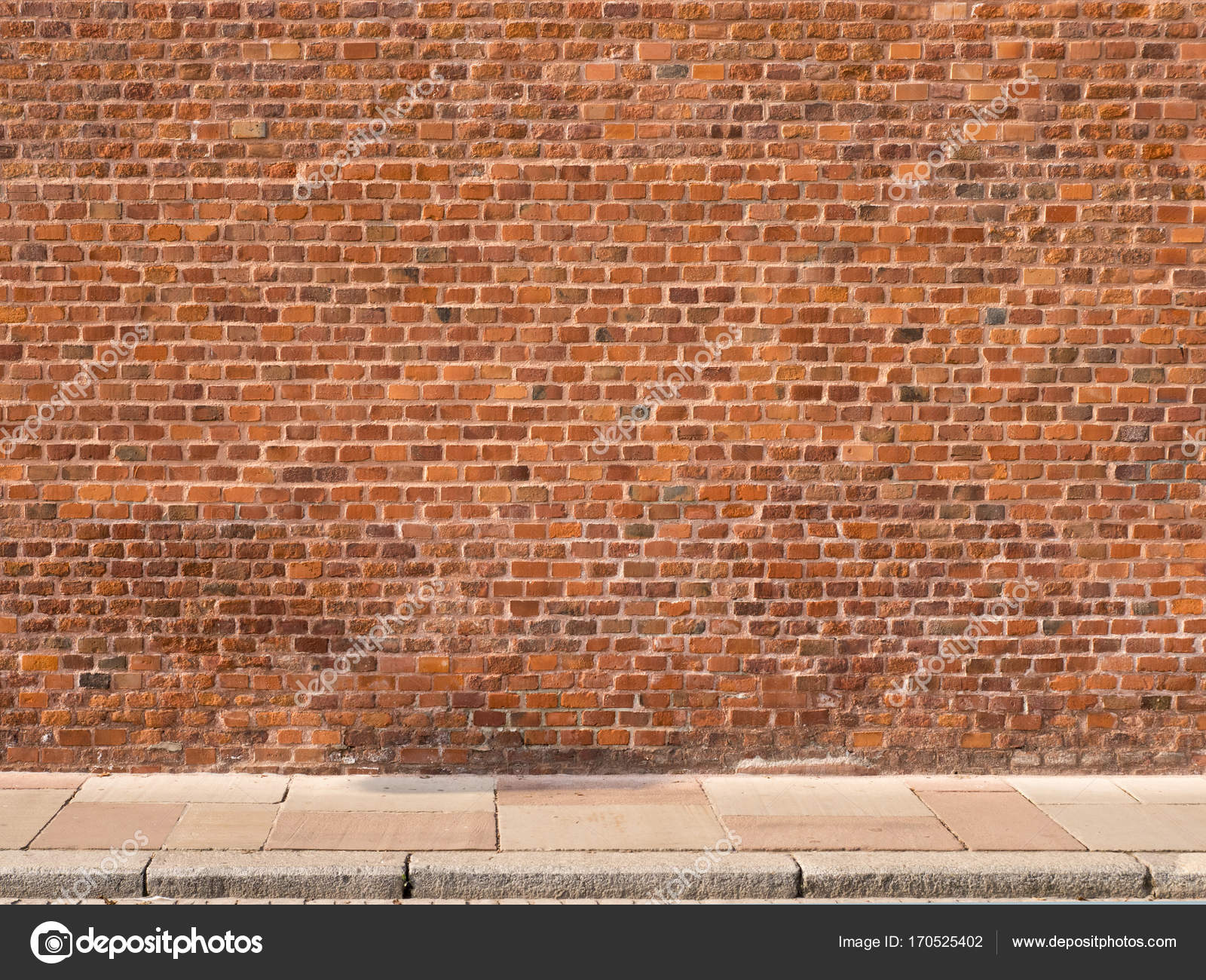 Red brick wall with sidewalk Stock Photo by ©sergetouch 170525402