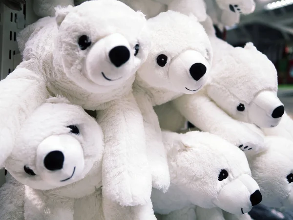 Lágy toys, a háttér, a jegesmedvék — Stock Fotó