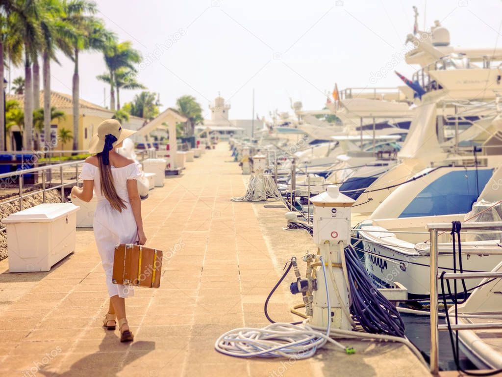 Girl, travel, yachts, sea