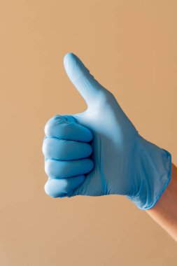 Coronavirus üzerine bir makale için çizim. Tek kullanımlık eldivenler