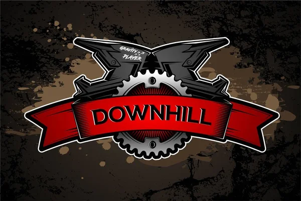 Yokuş aşağı Motocros etiket tasarımı. 