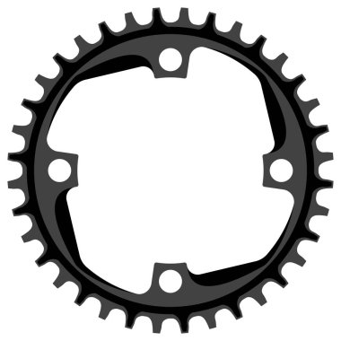 Vektör Bisiklet zincirleme 36 diş izole. Mtb dişli.